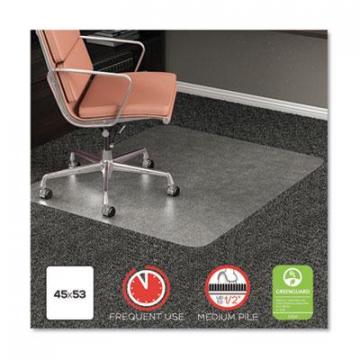 deflecto RollaMat Frequent Use Chair Mat for Medium Pile Carpet, 45 x 53, Rectangular, Clear
