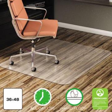 deflecto EconoMat All Day Use Chair Mat for Hard Floors, 36 x 48, Rectangular, Clear