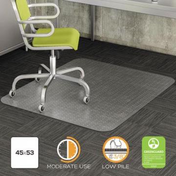 deflecto DuraMat Moderate Use Chair Mat for Low Pile Carpet, 36 x 48, Rectangular, Clear