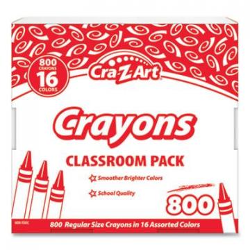 Cra-Z-Art Crayons, 16 Assorted Colors, 800/Pack