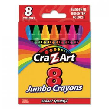 Cra-Z-Art Jumbo Crayons, 8 Assorted Colors, 8/Pack