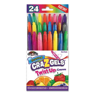 Cra-Z-Art Scented Cra-Z-Gels Twistup Crayons, 24 Assorted Colors, 24/Pack