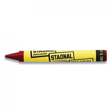 Crayola Staonal Marking Crayons, 5" Long, 9/16" Diameter, Red, 8/Box
