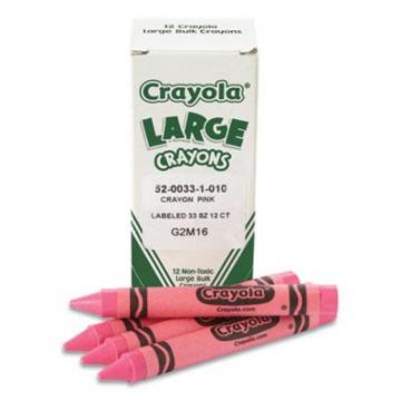 Crayola Large Crayons, Carnation Pink. 12/Box