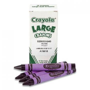 Crayola Large Crayons, Violet, 12/Box
