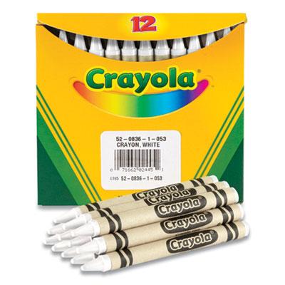 Crayola Bulk Crayons, White, 12/Box