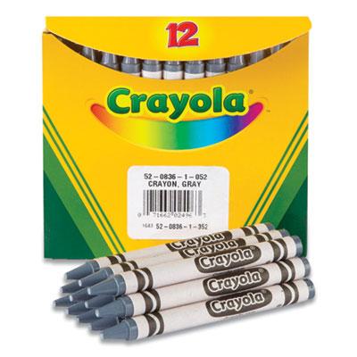 Crayola Bulkl Crayons, Gray, 12/Box