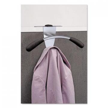 Alba Hanger Shaped Partition Coat Hook, Silver/Black, 15 x 4 1/2 x 7 7/8