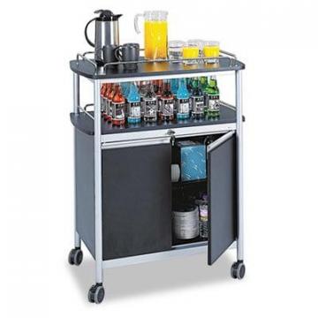 Safco Mobile Beverage Cart, 33.5w x 21.75d x 43h, Black