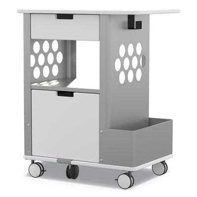 Safco Mobile Storage Cart, 28w x 20d x 33.5h, White, 150-lb Capacity