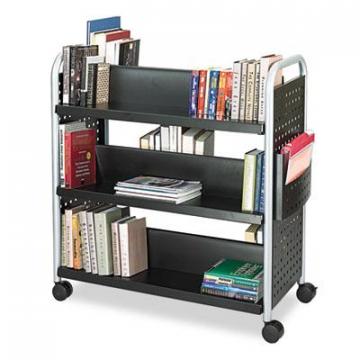 Safco Scoot Book Cart, Six-Shelf, 41.25w x 17.75d x 41.25h, Black