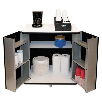 Vertiflex Refreshment Stand, Two-Shelf, 29.5w x 21d x 33h, Black/White