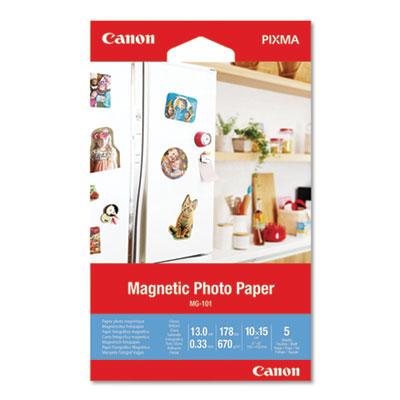 Canon Glossy Magnetic Photo Paper, 13 mil, 4 x 6, White, 5 Sheets/Pack