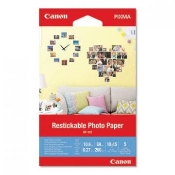 Canon Matte Restickable Photo Paper, 10.6 mil, 4 x 6, White, 5 Sheets/Pack