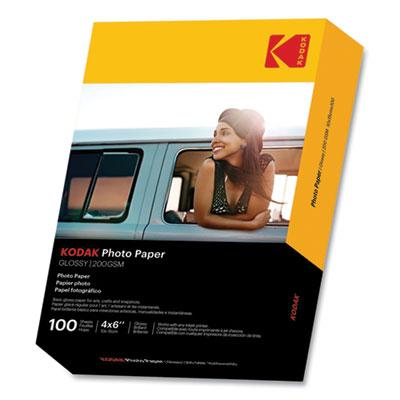 Kodak Photo Paper, 8 mil, 4 x 6, Glossy White, 100/Pack
