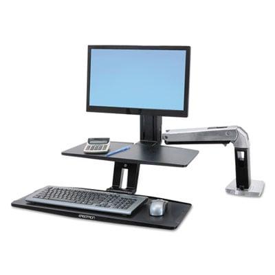 Ergotron WorkFit-A Sit-Stand Workstation with Suspended Keyboard