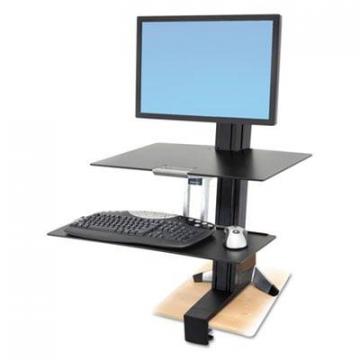 Ergotron WorkFit-S Sit-Stand Workstation with Worksurface, LCD HD Monitor, Aluminum/Black