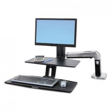 Ergotron WorkFit-A Sit-Stand Workstation with Suspended Keyboard, Single LD, 21.5w x 11d x 37h