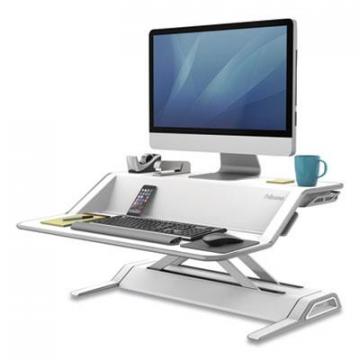 Fellowes Lotus Sit-Stand Workstation, 32.75w x 24.25d x 5.5 to 22.5h, White