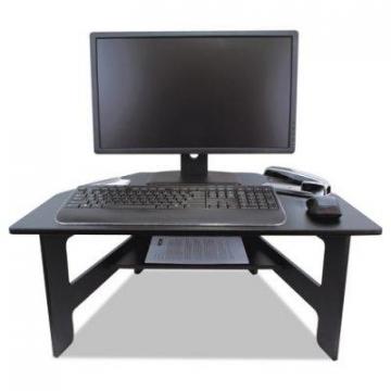 Victor High Rise Stand-Up Desk Converter, 28w x 23d x 12 to 14.5h, Black