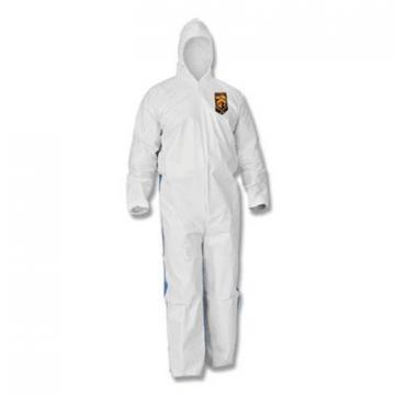Kimberly-Clark KleenGuard A35 Coveralls, Hooded, Large, White, 25/Carton