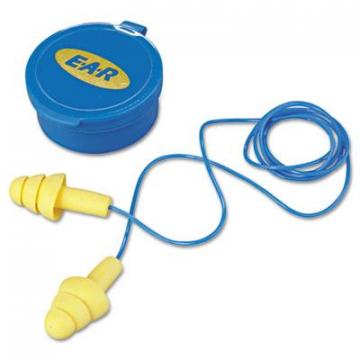 3M EAR UltraFit Multi-Use Earplugs, Corded, 25NRR, Yellow/Blue, 50 Pairs