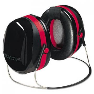 3M EAR Peltor OPTIME 105 Behind-The-Head Earmuffs, 29NRR, Red/Black