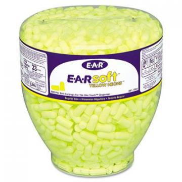 3M EARsoft Neon Tapered Earplug Refill, Cordless, Yellow, 500/Box