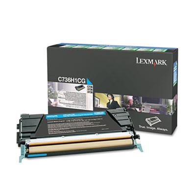 Lexmark C736, X736, X738 (C736H1CG) High-Yield Cyan Toner Cartridge