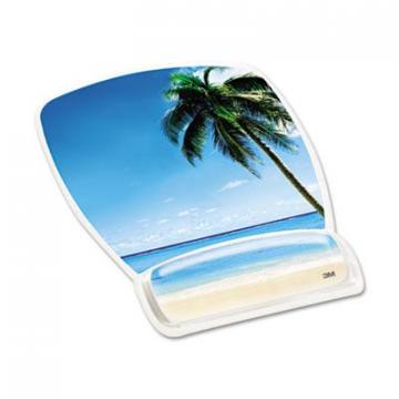 3M Fun Design Clear Gel Mouse Pad Wrist Rest, 6 4/5 x 8 3/5 x 3/4, Beach Design