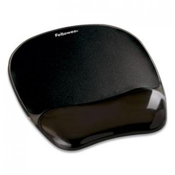 Fellowes Gel Crystals Mouse Pad with Wrist Rest, 7.87" x 9.18", Black