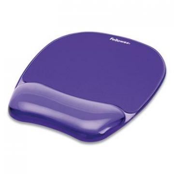 Fellowes Gel Crystals Mouse Pad with Wrist Rest, 7.87" x 9.18", Purple