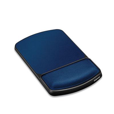 Fellowes Gel Mouse Pad with Wrist Rest, 6.25" x 10.12", Black/Sapphire