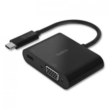 Belkin USB-C to VGA + Charge Adapter, USB-C(F); USB-C(M); VGA, 2.36", Black