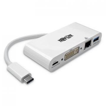 Tripp Lite USB 3.1 Gen 1 USB-C to DVI Adapter, USB-A/USB-C PD Charging/Gigabit Ethernet