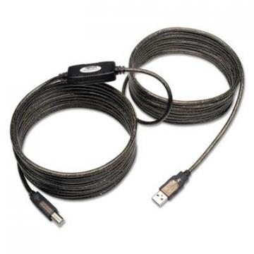Tripp Lite USB 2.0 Active Repeater Cable, A to B (M/M), 25 ft., Black