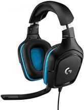 Logitech G432 Wired Gaming Headset, 7.1 Surround Sound, Black/Blue