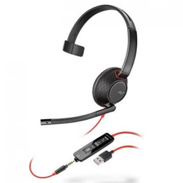 Plantronics Poly Blackwire 5210, Monaural, Over The Head Headset
