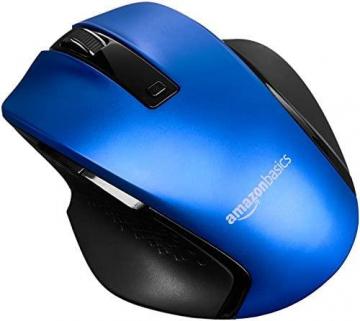 Amazon Basics Compact Ergonomic Wireless PC Mouse with Fast Scrolling - Blue