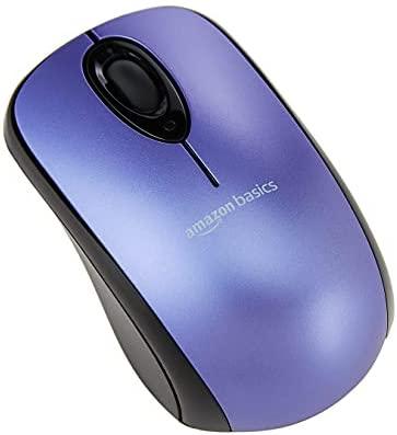 Amazon Basics Wireless Computer Mouse with USB Nano Receiver - Blue, 5-Pack