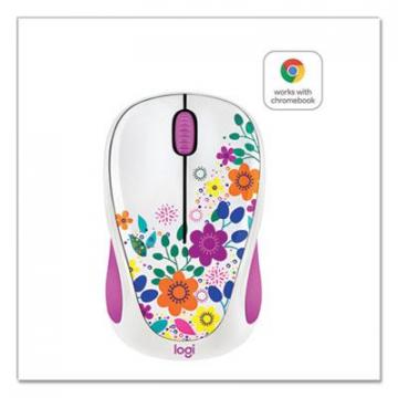 Logitech Design Collection Wireless Optical Mouse, Left/Right Hand Use, Spring Meadow