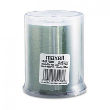 Maxell CD-R Discs, 700MB/80 min, 48x, Spindle, Printable Matte Silver, 100/Pack