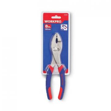 WORKPRO Slip Joint Pliers, 8" Long, Ni-Fe-Coated Drop-Forged Carbon Steel