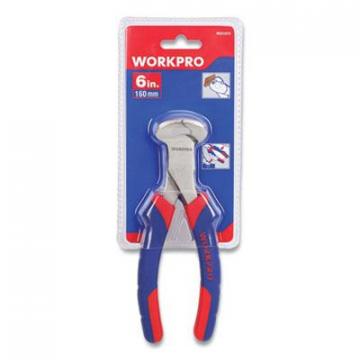 WORKPRO End-Cutting Pliers, 6" Long, Ni-Fe-Coated Drop-Forged Carbon Steel
