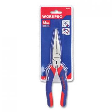 WORKPRO Long Nose Pliers, 8" Long, Ni-Fe-Coated Drop-Forged Carbon Steel