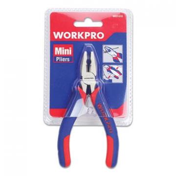 WORKPRO Mini Linesman Pliers, 5" Long, Ni-Fe-Coated Drop-Forged Carbon Steel