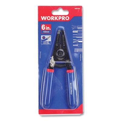 WORKPRO Tapered Nose Spring-Loaded Wire Strippers, 22 to 10 AWG (0.6 to 2.6 mm), 6" Long