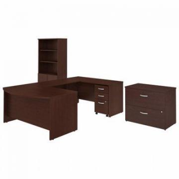 Bush Business Furniture Studio C 60W x 36D Desk with Bookcase and File Cabinets (STC002CSSU)