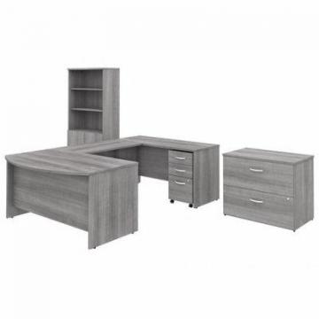 Bush Business Furniture Studio C 60W x 36D Desk with Bookcase and File Cabinets (STC002PGSU)