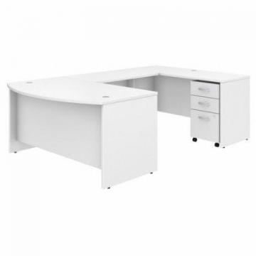 Bush Business Furniture Studio C 60W x 36D Desk with Mobile File Cabinet (STC005WHSU)